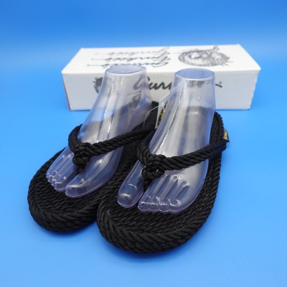 Gurkee’s Tobago Thong Rope Sandals Men’s Size 7.5-8 Black New With Box